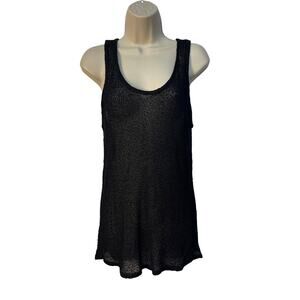 Chico’s Women’s Loose Knit Tank‎ Top Color Black Size 2 NWT